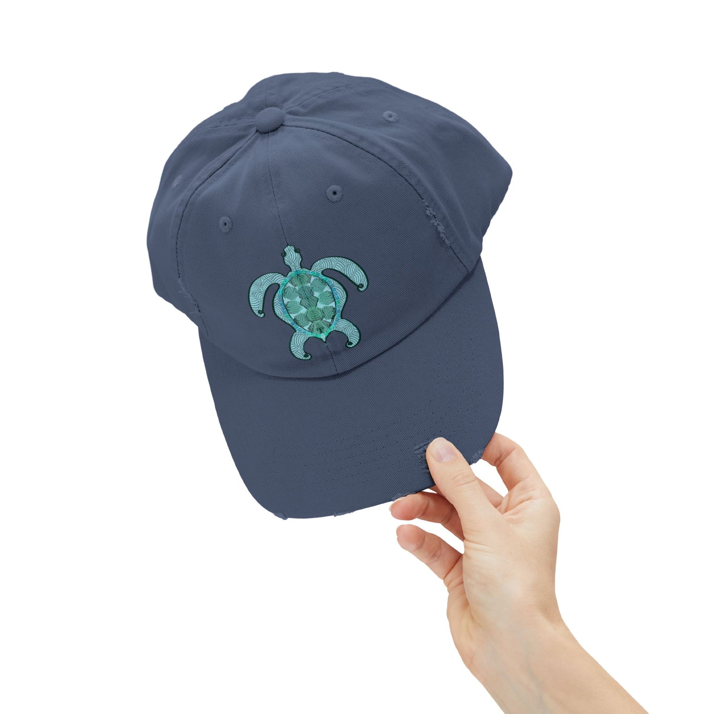 Sea Turtle Unisex Distressed Cap