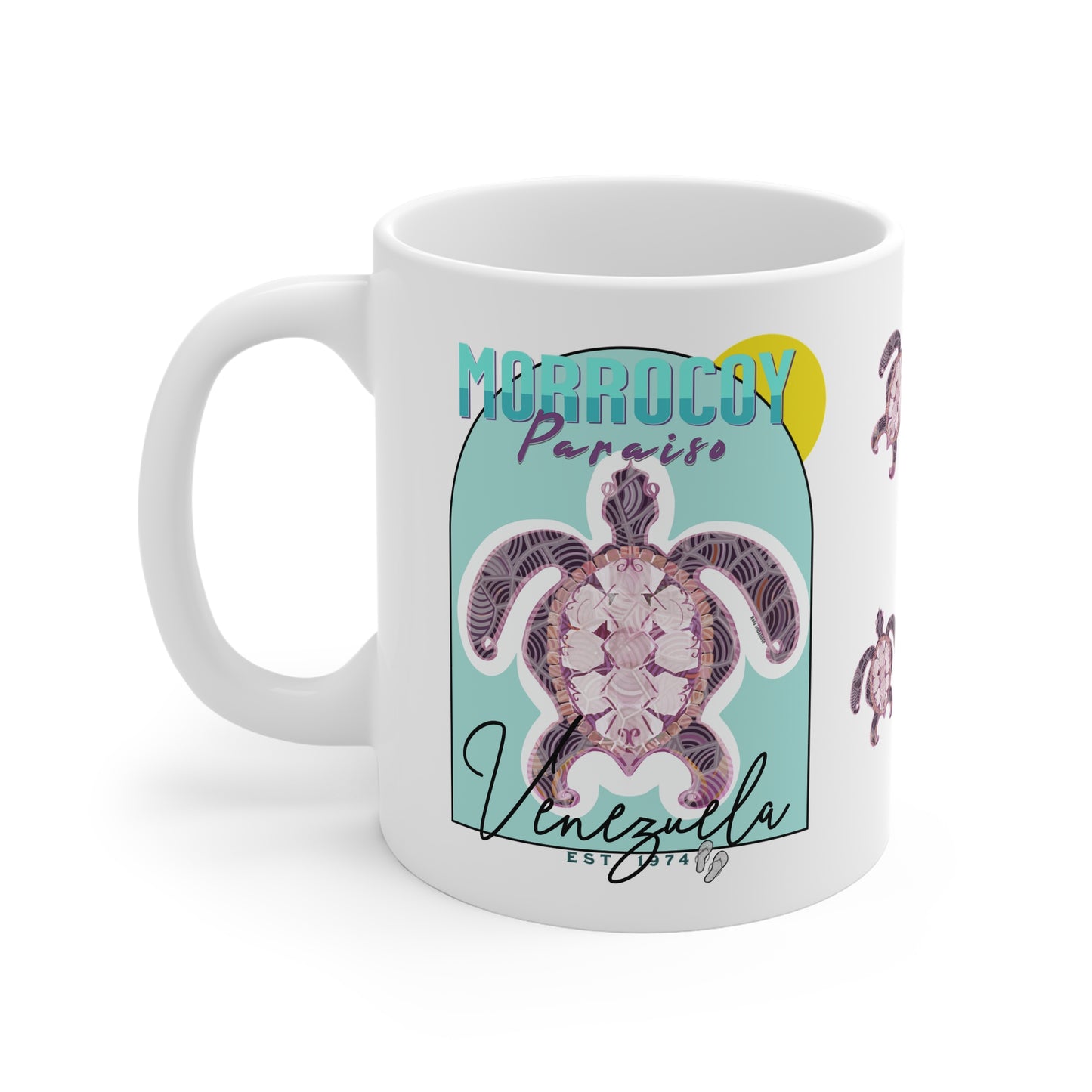 Morrocoy Paraiso, Venezuelan Beaches Collection, White Ceramic Mug.