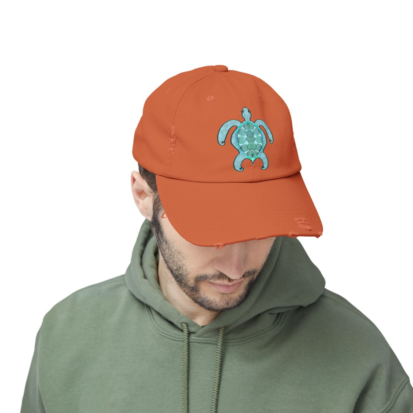 Sea Turtle Unisex Distressed Cap