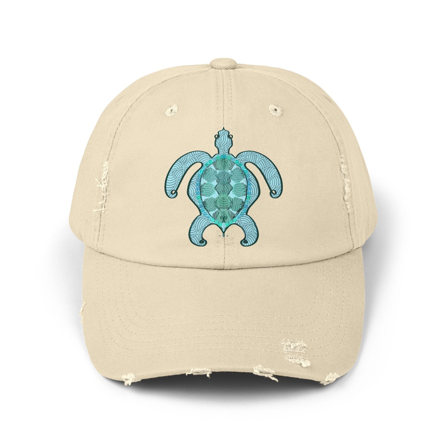 Sea Turtle Unisex Distressed Cap