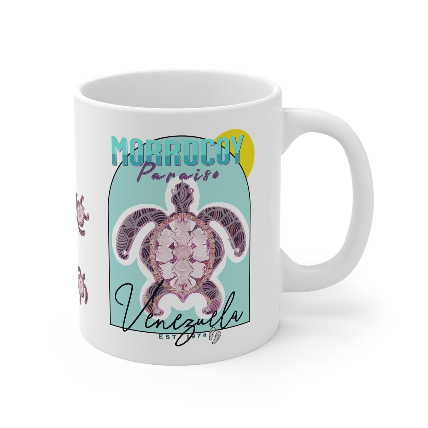 Morrocoy Paraiso, Venezuelan Beaches Collection, White Ceramic Mug.