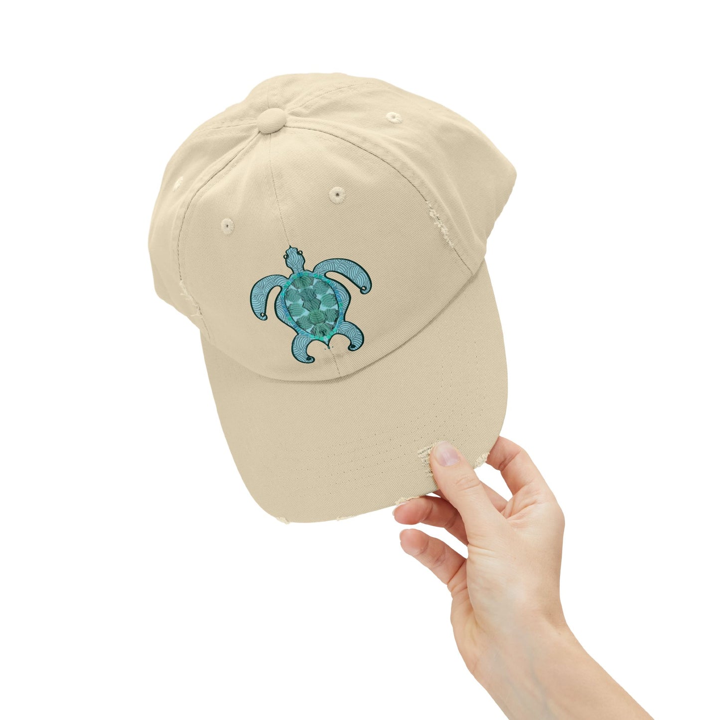 Sea Turtle Unisex Distressed Cap