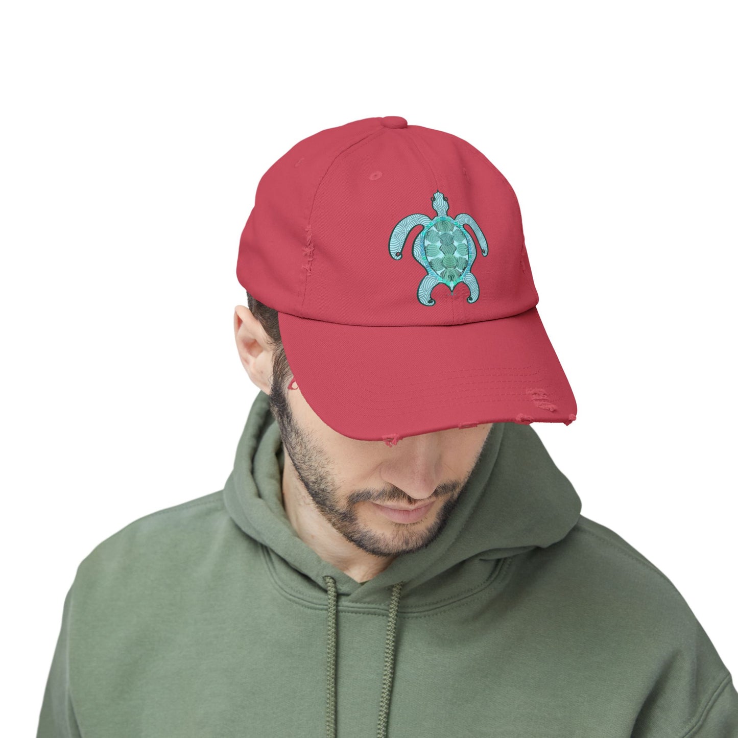 Sea Turtle Unisex Distressed Cap