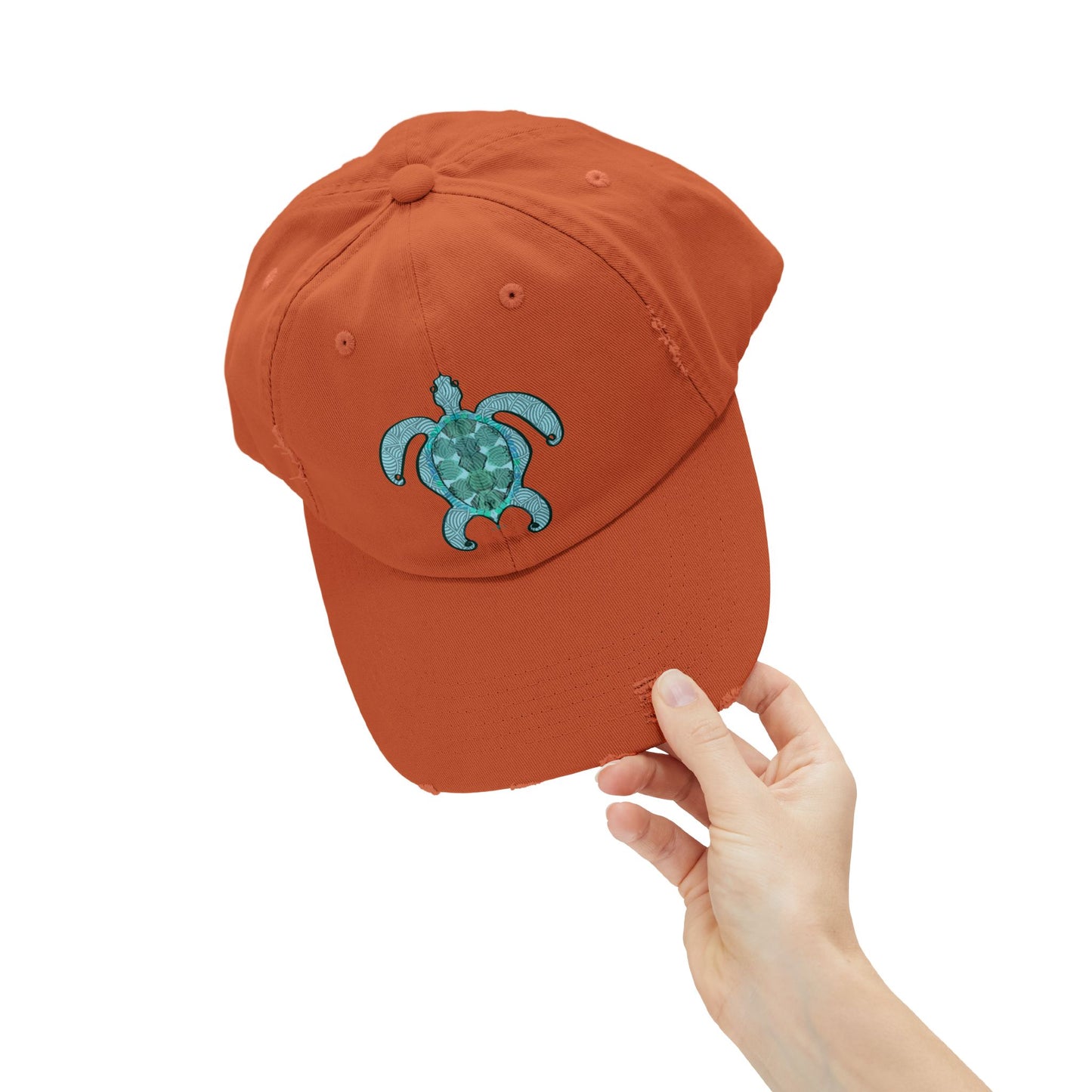 Sea Turtle Unisex Distressed Cap