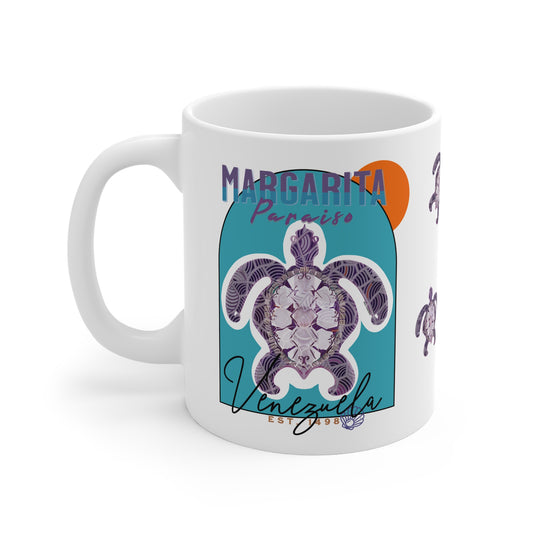 Margarita Paraiso, Venezuelan Beaches Collection, White Ceramic Mug.