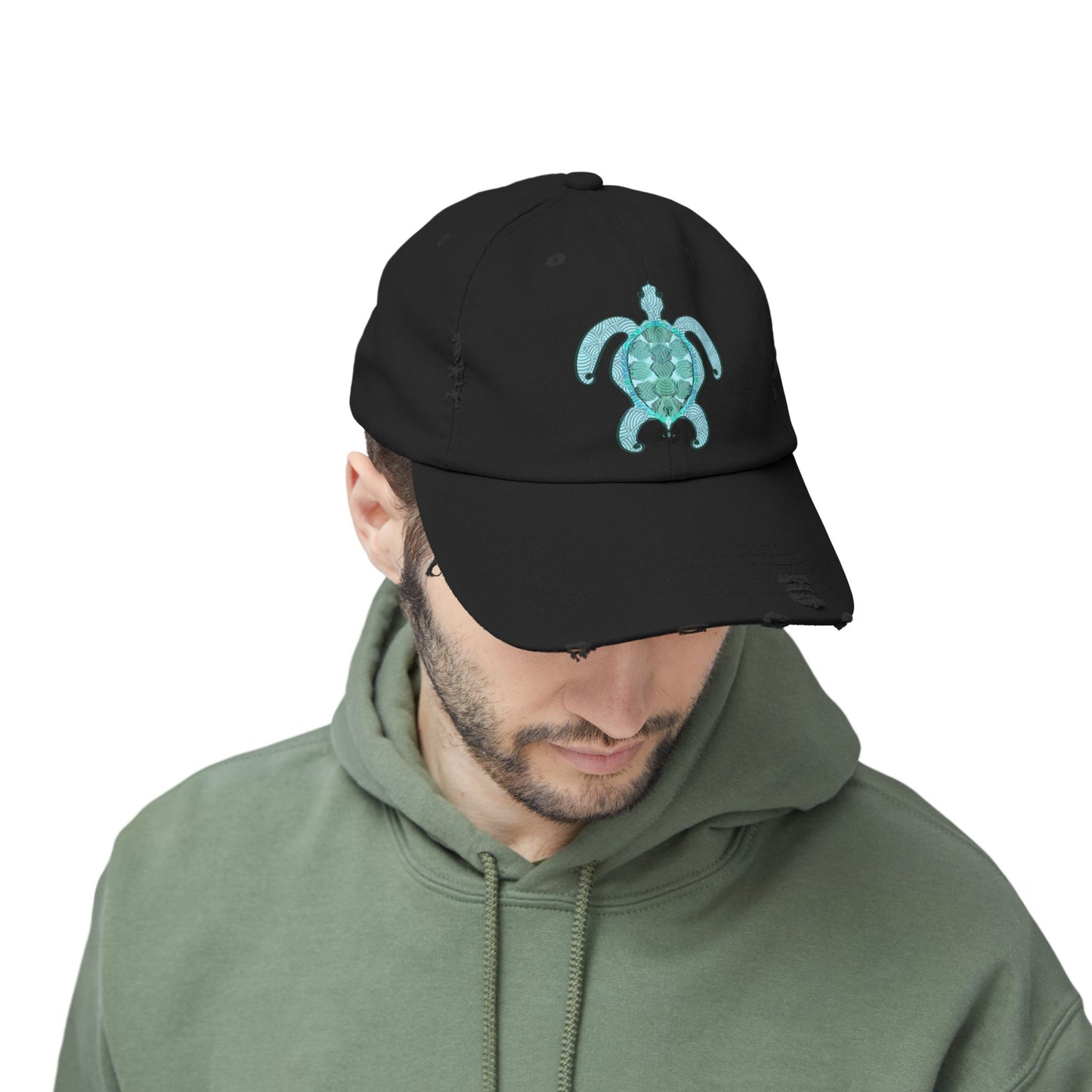 Sea Turtle Unisex Distressed Cap