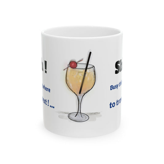 Ceramic Mug, (11oz, 15oz) Fun Travelling Mode