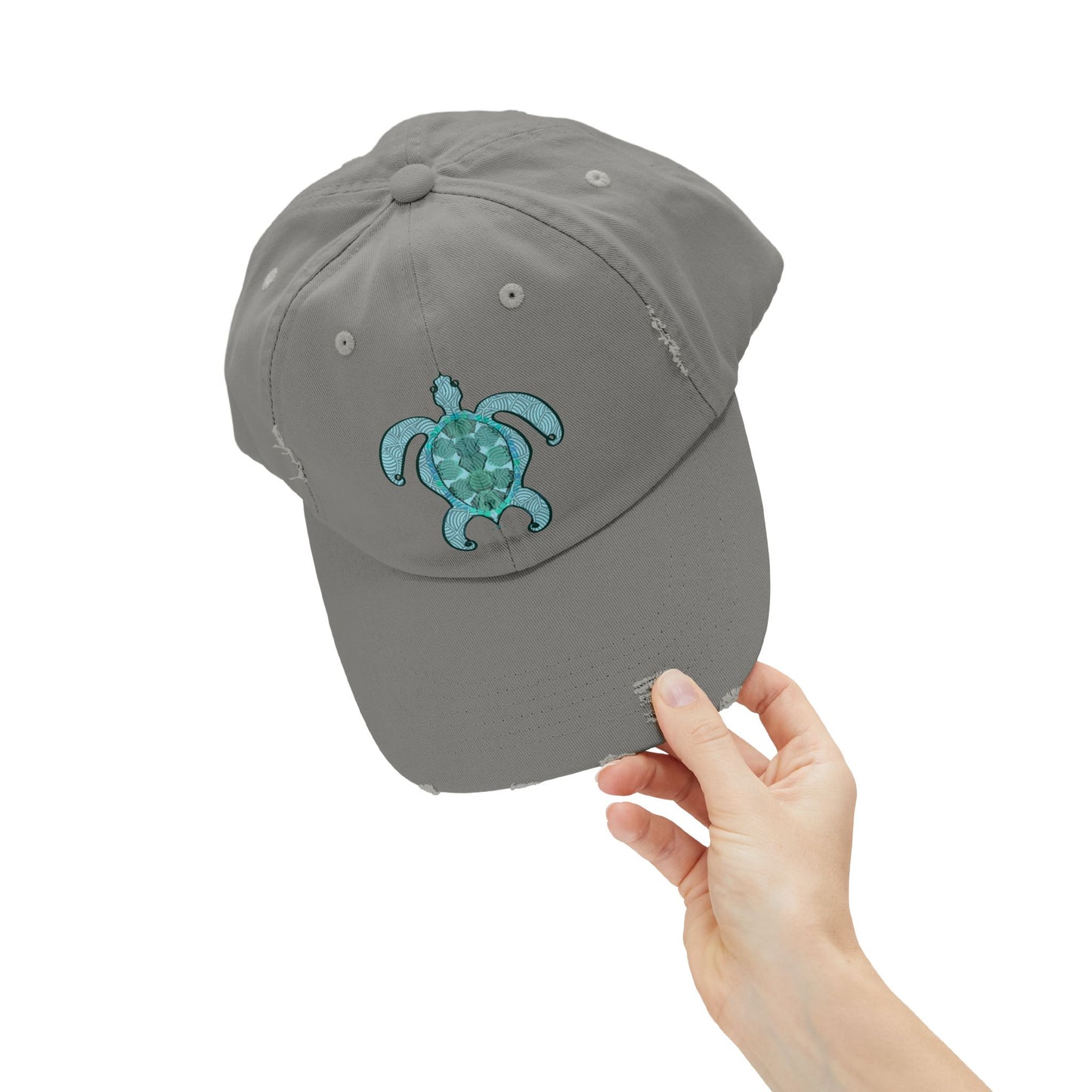 Sea Turtle Unisex Distressed Cap