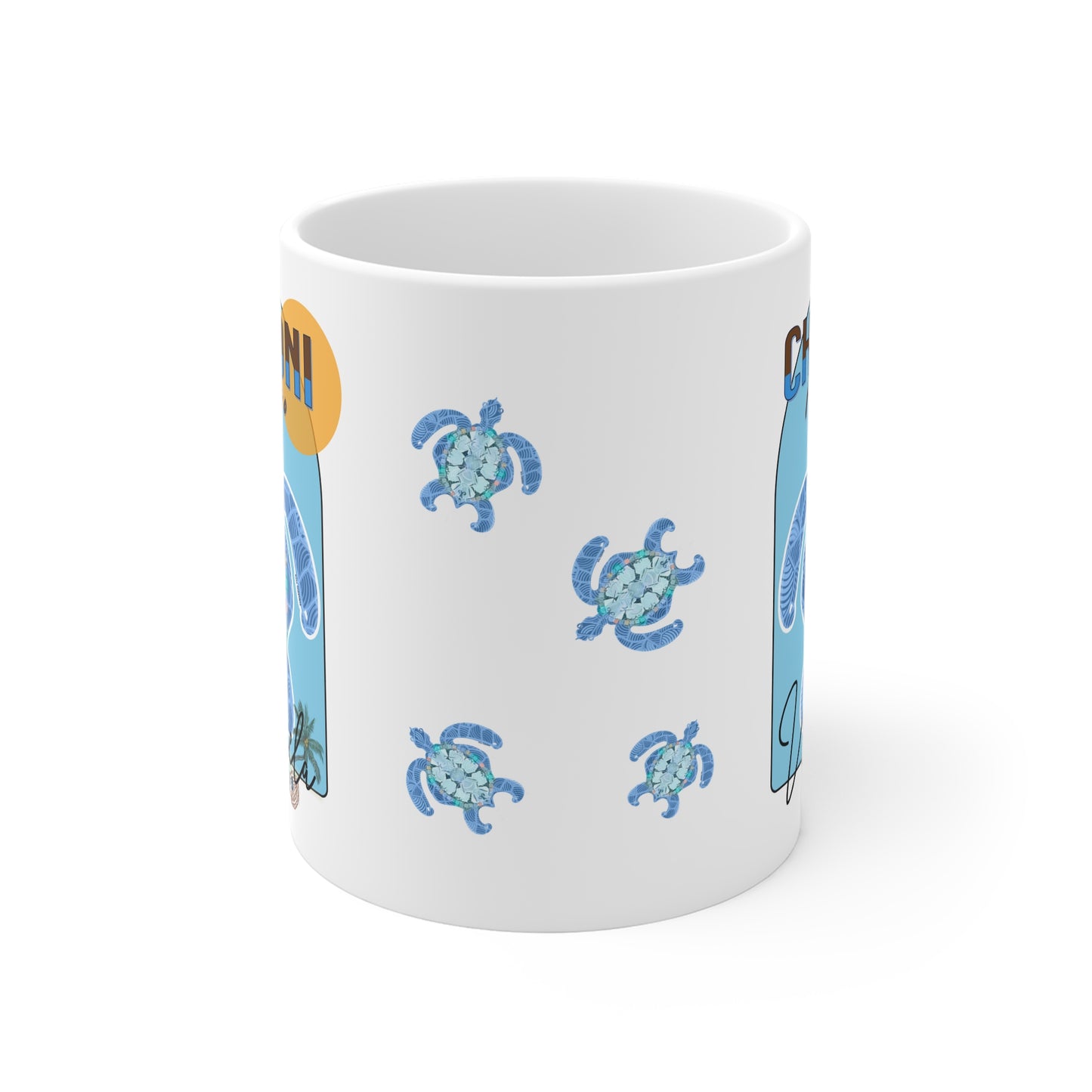 Choroni Paradise design, Venezuelan Beaches Collection, White Ceramic Mug.