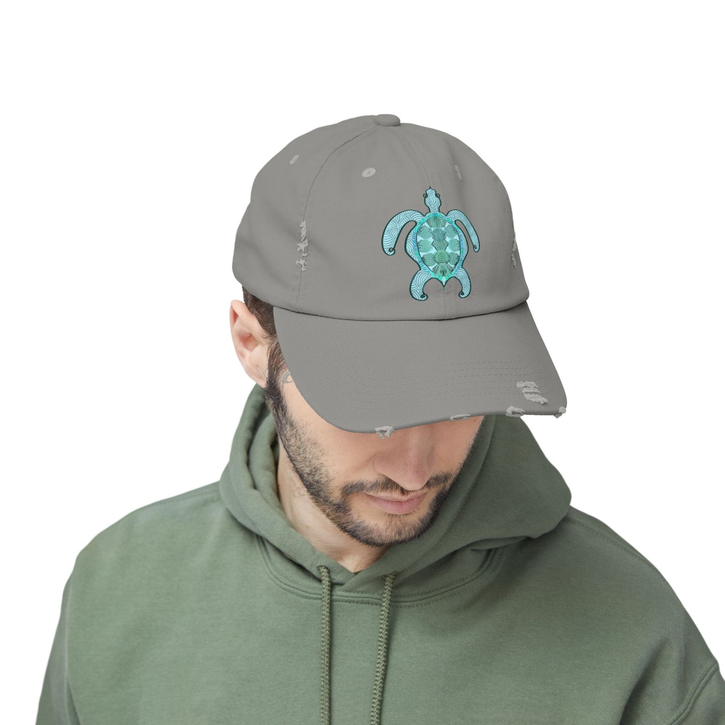 Sea Turtle Unisex Distressed Cap