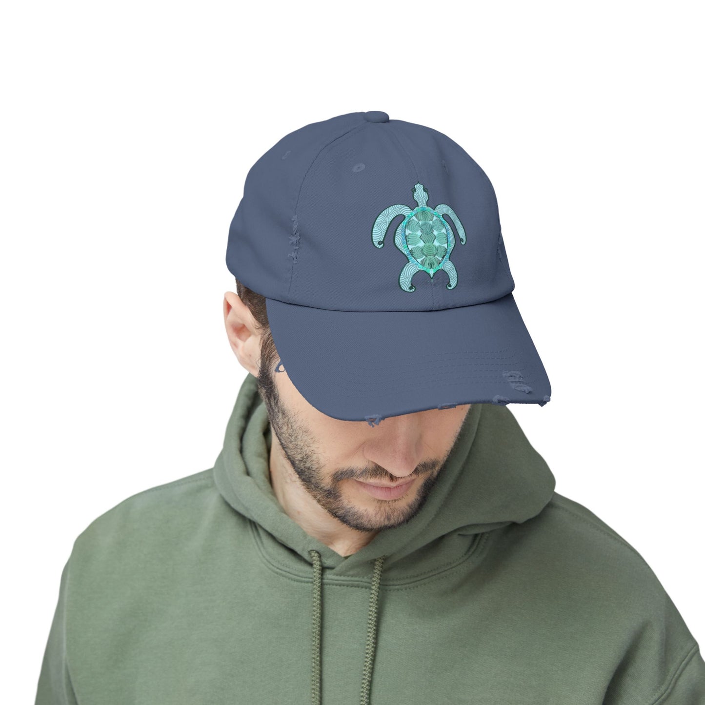 Sea Turtle Unisex Distressed Cap