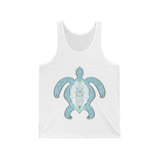 Turtle Sea Life Ocean Vibes Unisex Jersey Tank Top.