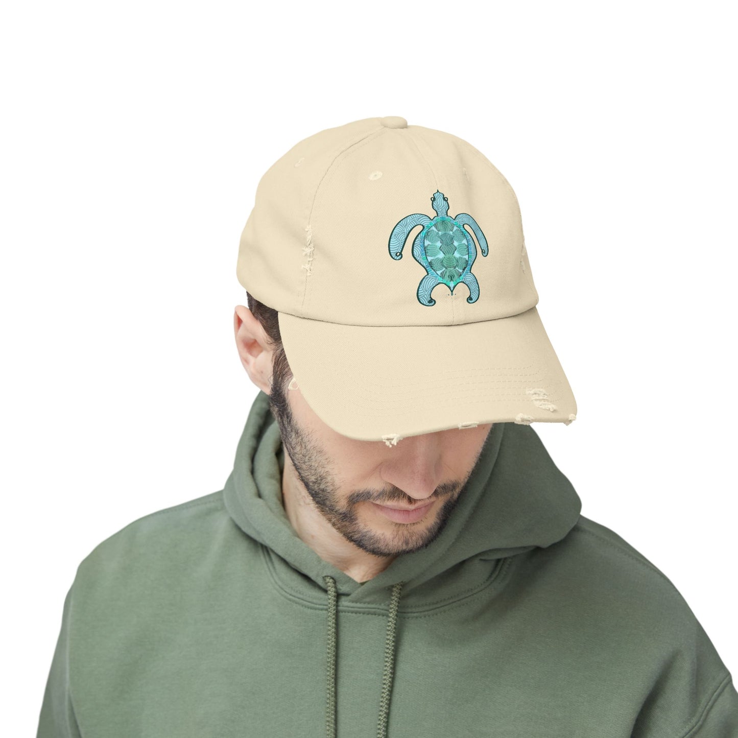 Sea Turtle Unisex Distressed Cap