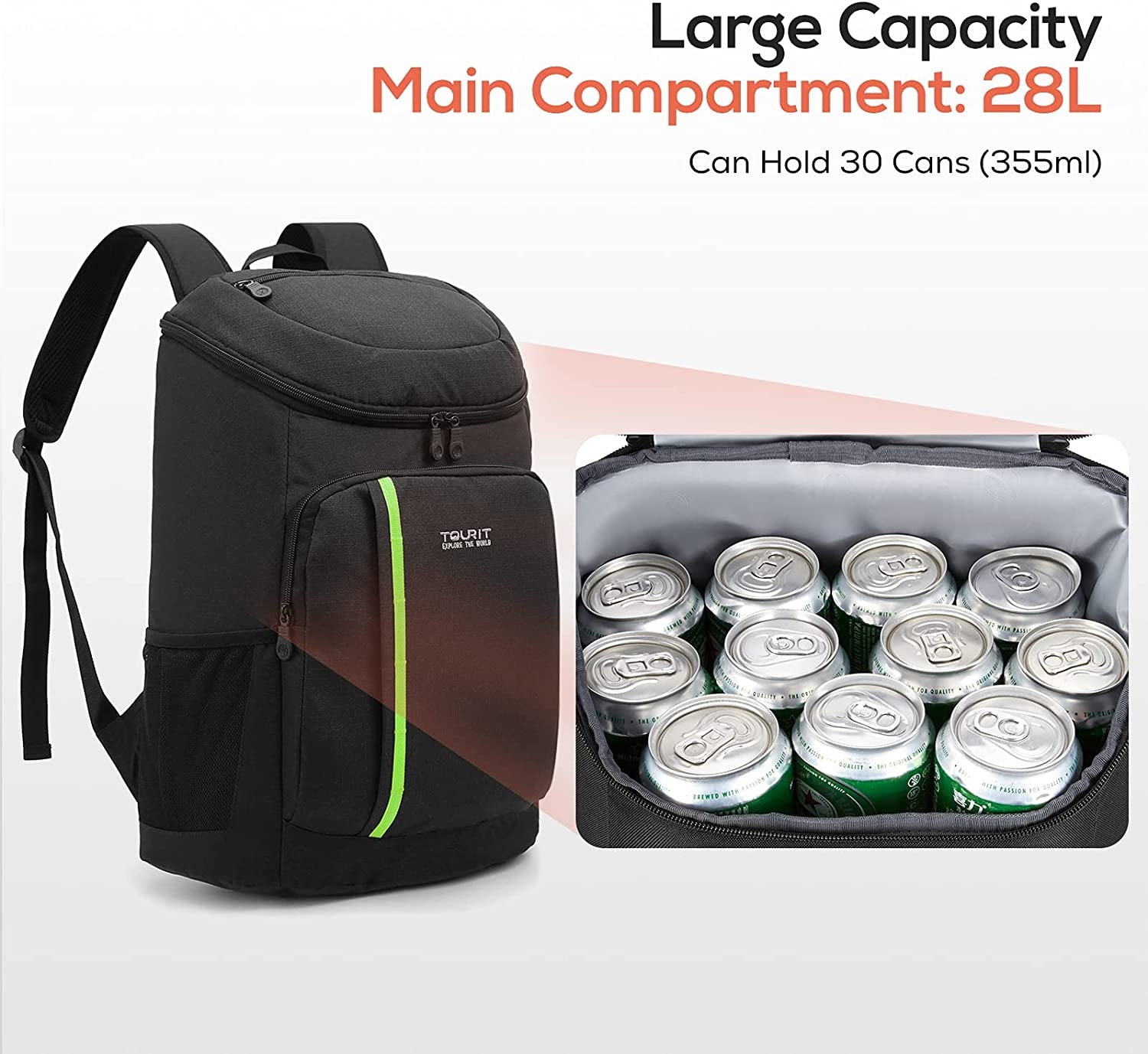 Cooler Backpack Lightweight Insulated Backpack Cooler Leak-Proof 