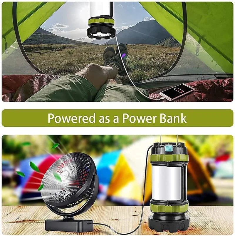 Camping Lantern Rechargeable 3000 Capacity Power Bank Camping Flashlight Waterproof Led Portable Camping Lamp Torch Flash Light